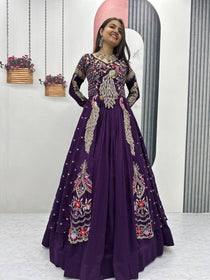 Pure Vichitra Thread Sequence Work Lehenga Set