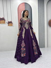 Pure Vichitra Thread Sequence Work Lehenga Set